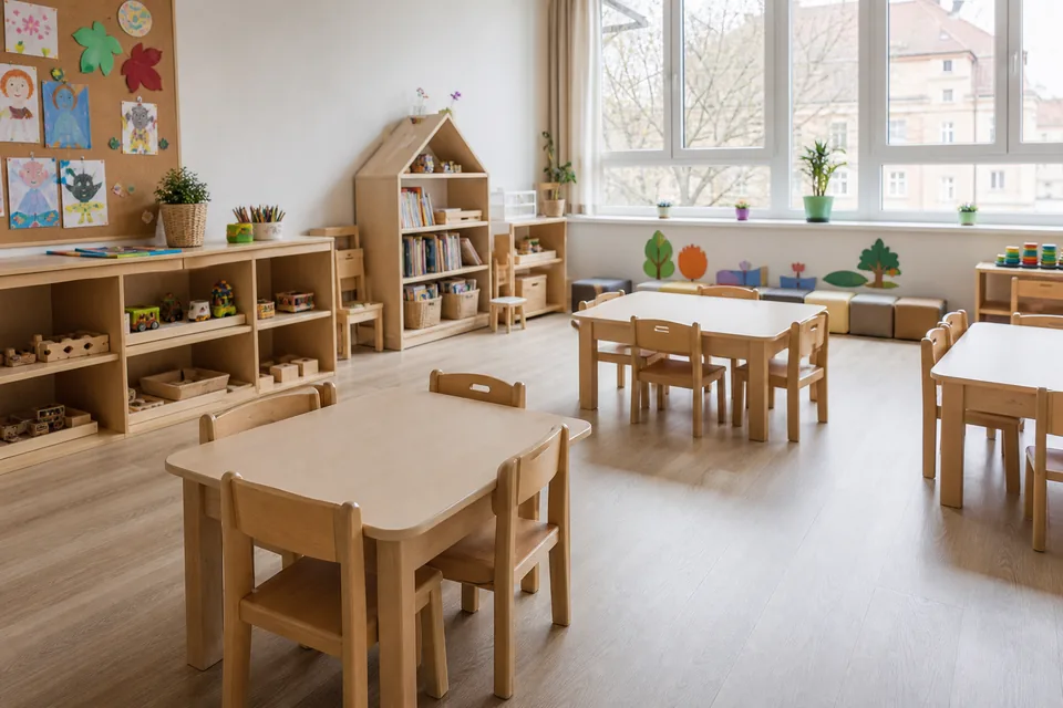 Sala przedszkola niepublicznego przed otwarciem
